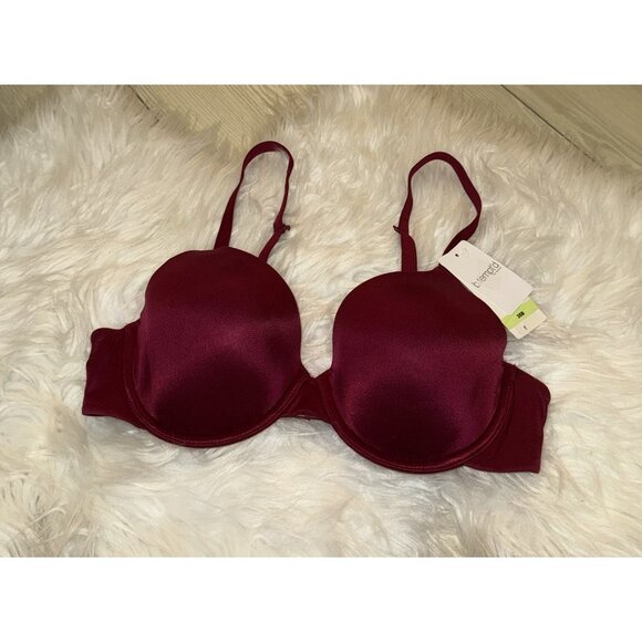 b.tempt'd Wacoal 953281 Future Foundation T-Shirt Bra Lined UW 36B Dark Red New - Picture 1 of 7